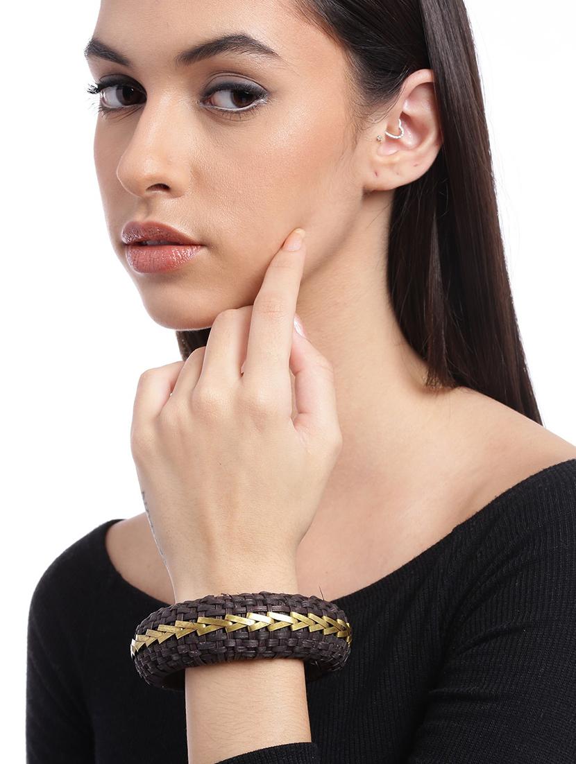 black wood bangle bracelet - 18300642 - Standard Image - 2