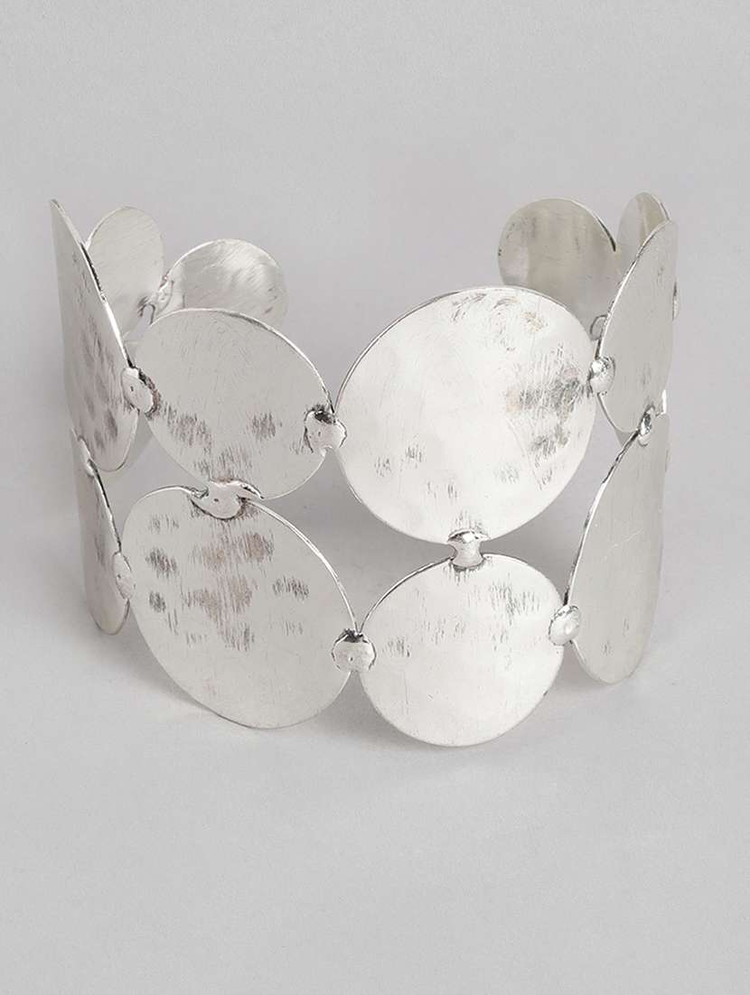 silver metal cuffs bracelet