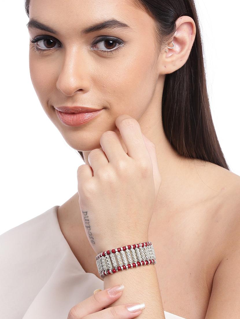 silver metal bangle bracelet - 18300655 - Standard Image - 2
