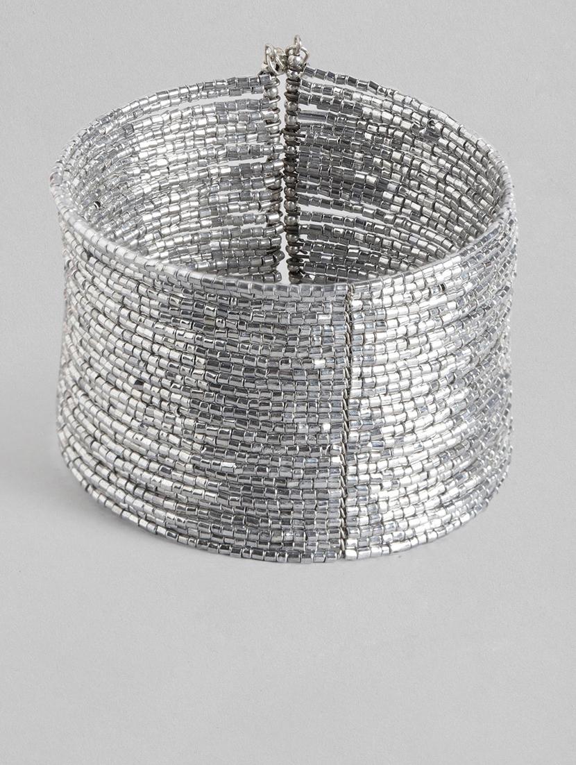 silver metal cuffs bracelet - 18300664 -  Zoom Image - 0