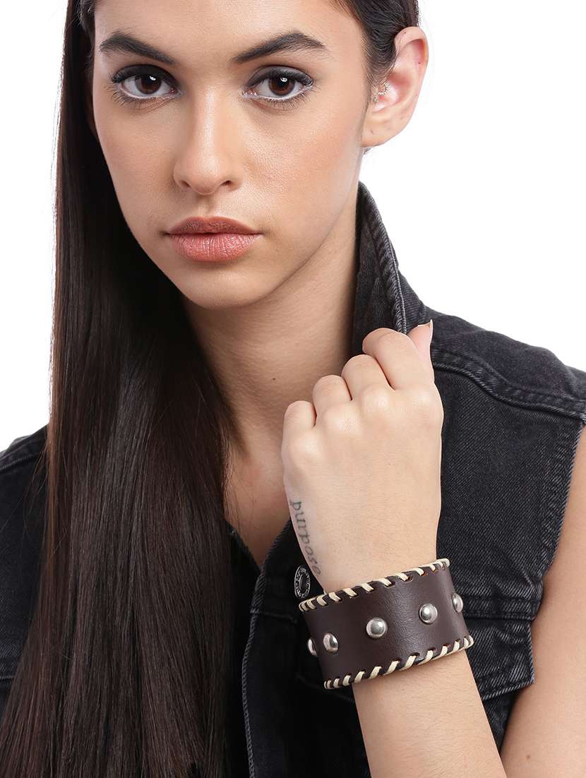 brown cotton bangle  bracelet - 18300667 -  Standard Image - 2