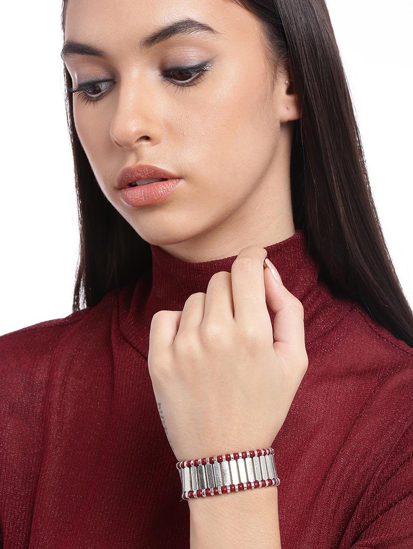 silver metal bangle bracelet - 18300689 - Standard Image - 2