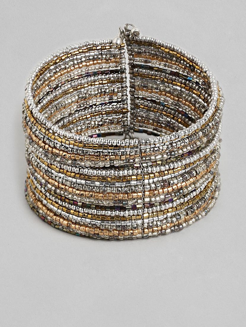 silver metal bangle bracelet - 18300690 - Zoom Image - 0