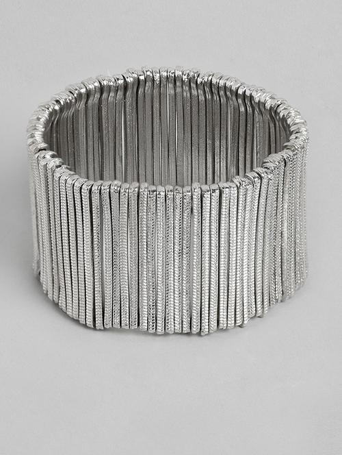 silver metal bangle bracelet - 18300705 - Standard Image - 0