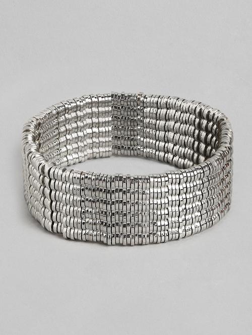 silver metal bangle bracelet - 18300706 - Standard Image - 0
