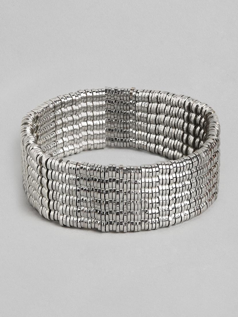 silver metal bangle bracelet - 18300706 - Zoom Image - 0