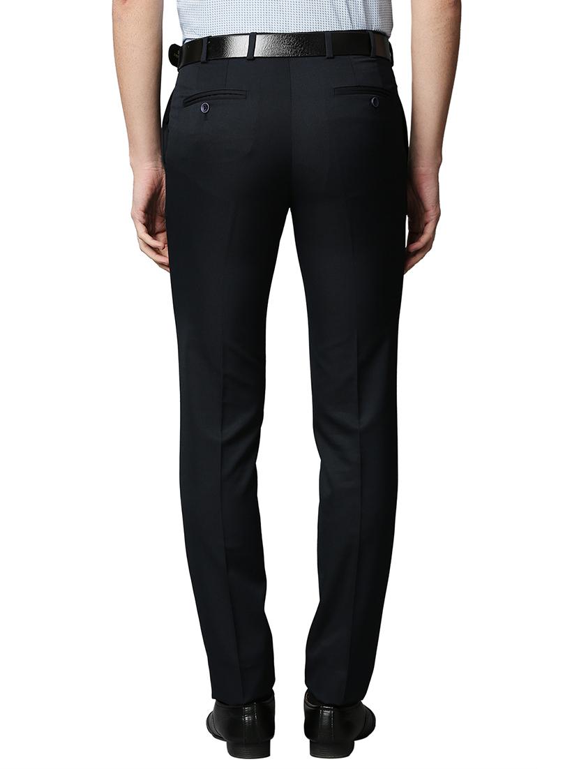 navy-blue solid formal trouser - 18300926 - Standard Image - 2