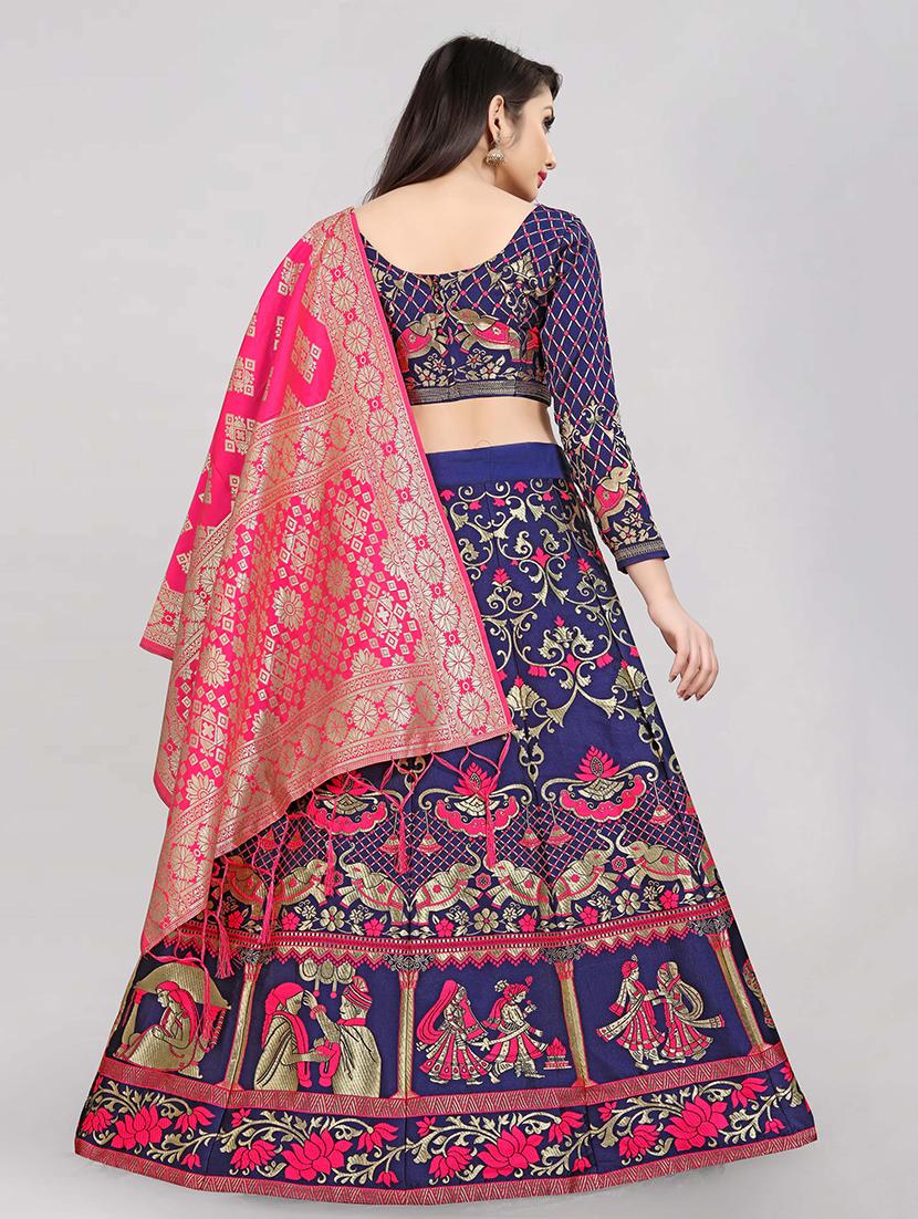 pink art silk flared lehenga - 18301424 - Standard Image - 2