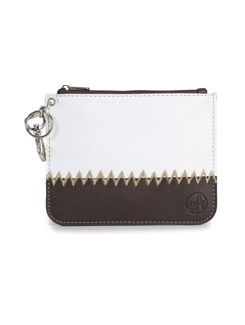 white color block regular pouch