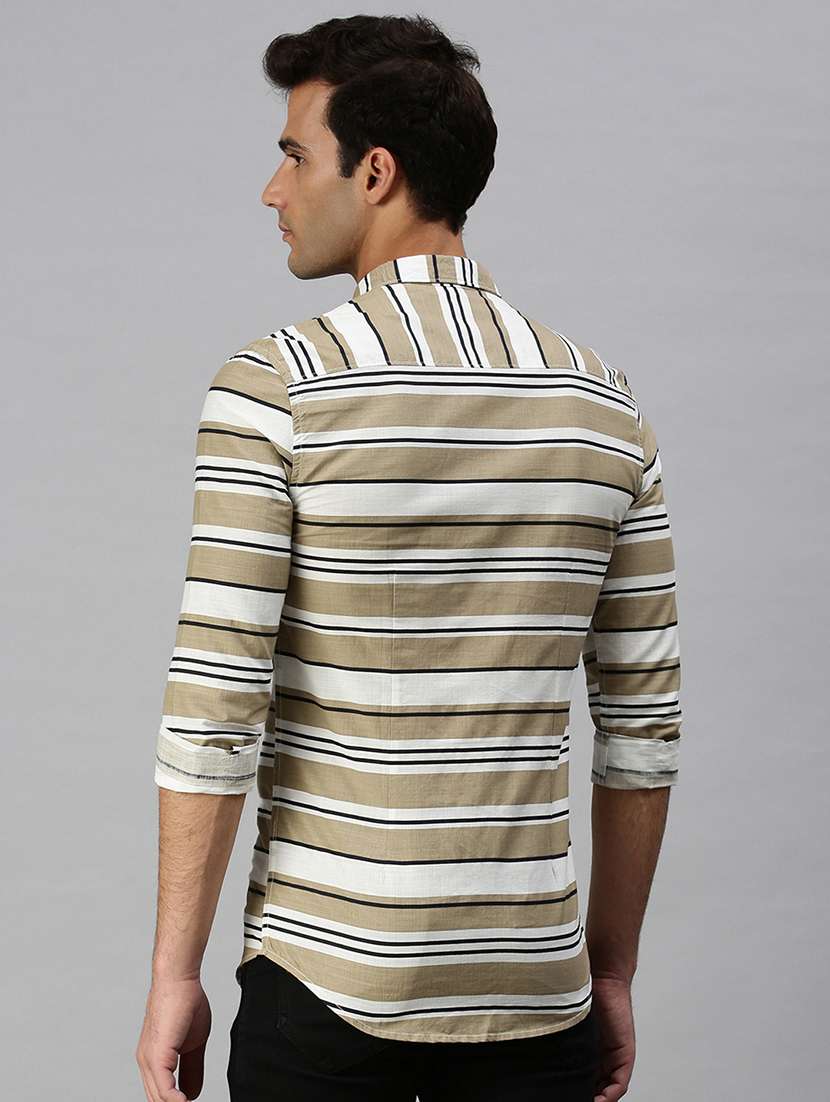 mens stripes casual shirt - 18301708 - Standard Image - 2