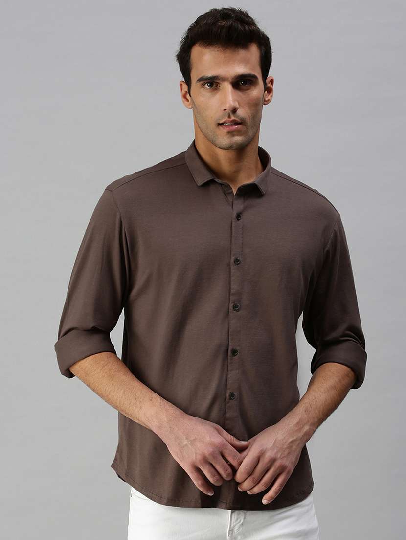 mens solid casual shirt