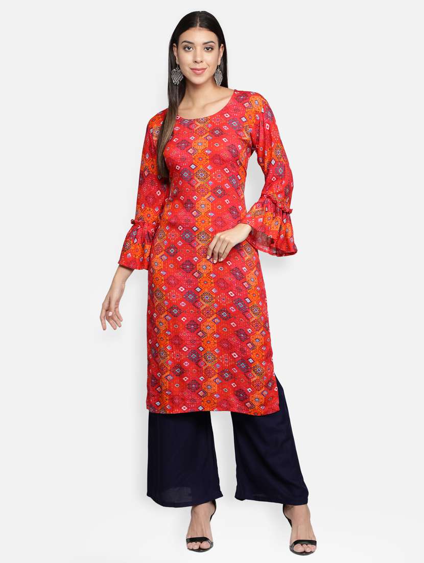 pink rayon kurta palazzo  set