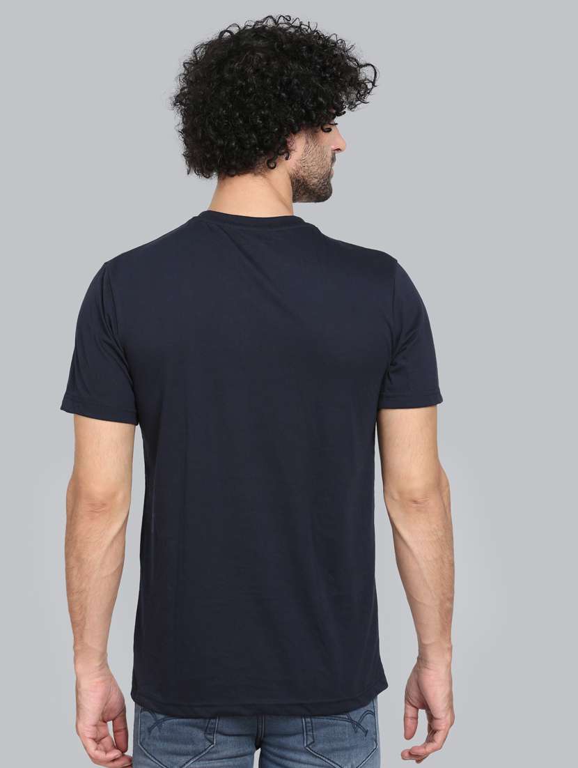 navy blue chest print t-shirt - 18302630 - Standard Image - 2
