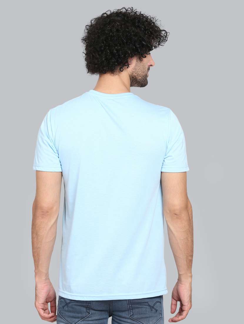 light blue chest printed t-shirt - 18302634 -  Standard Image - 2