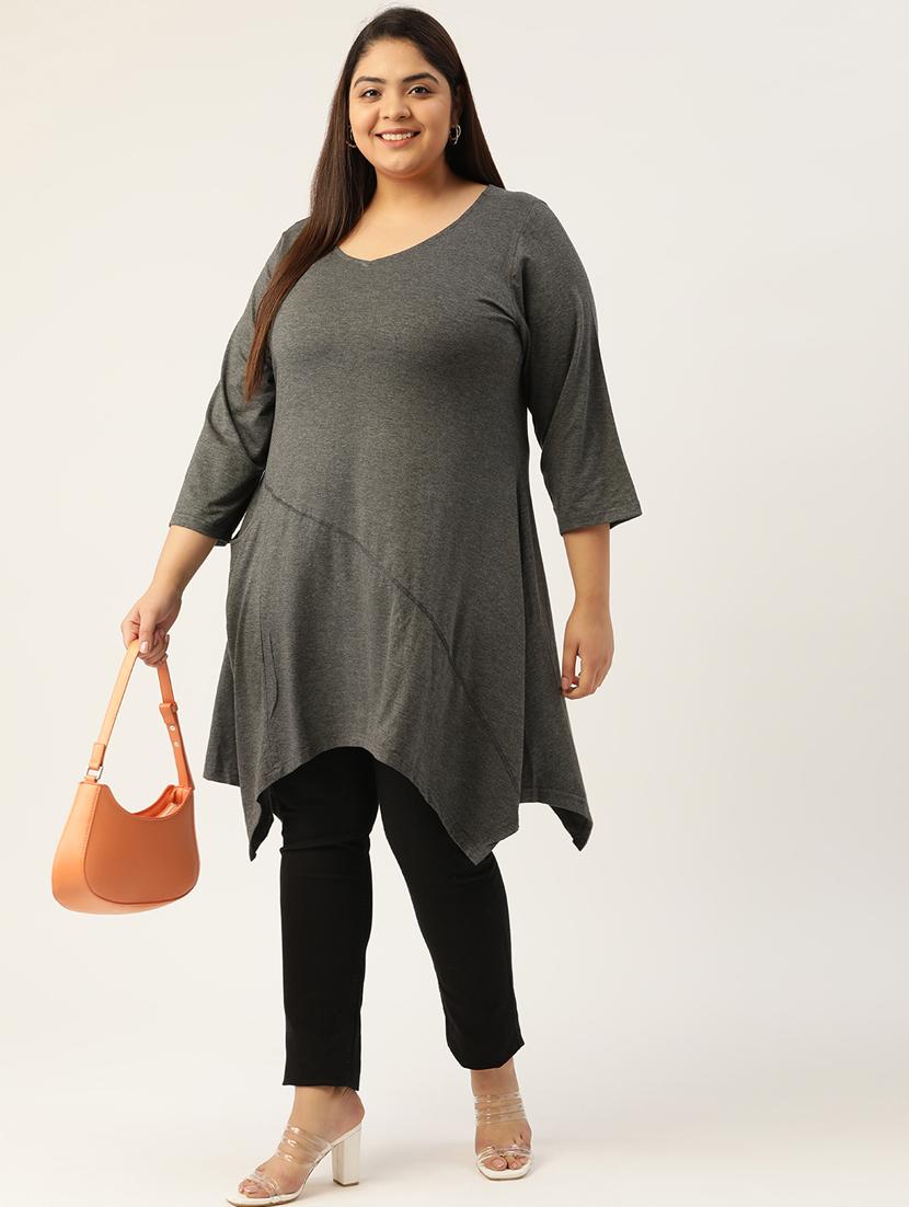 women's asymmetric v neck top - 18303723 - Zoom Image - 0