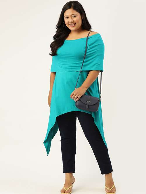 women's asymmetric boat neck top - 18304001 - Standard Image - 0