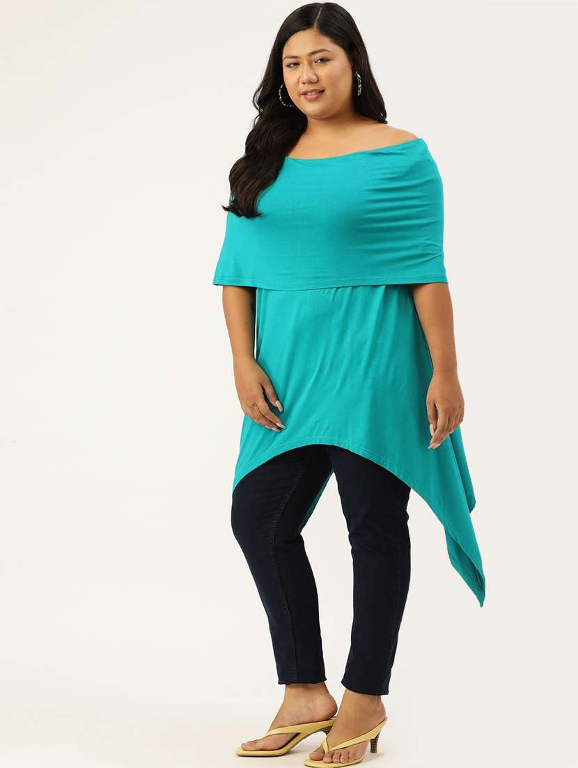 women's asymmetric boat neck top - 18304001 - Standard Image - 2