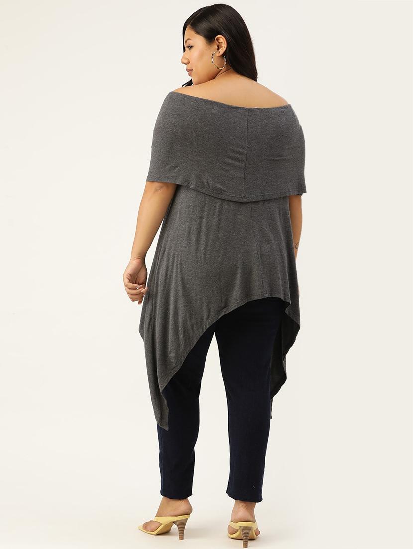 women's asymmetric boat neck top - 18304002 - Standard Image - 2