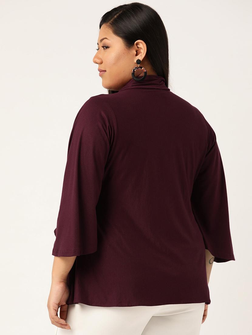 women's peplum overlap neck top - 18304071 - Standard Image - 2