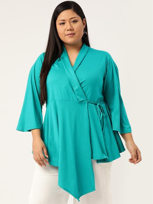 women's asymmetric overlap neck top - 18304074 -  Standard Image - 0
