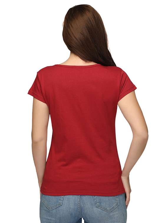 women's front print crew neck t-shirt - 18304193 -  Standard Image - 2