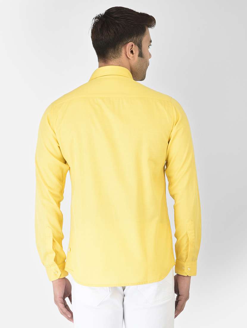 yellow solid casual shirt - 18304979 - Standard Image - 2