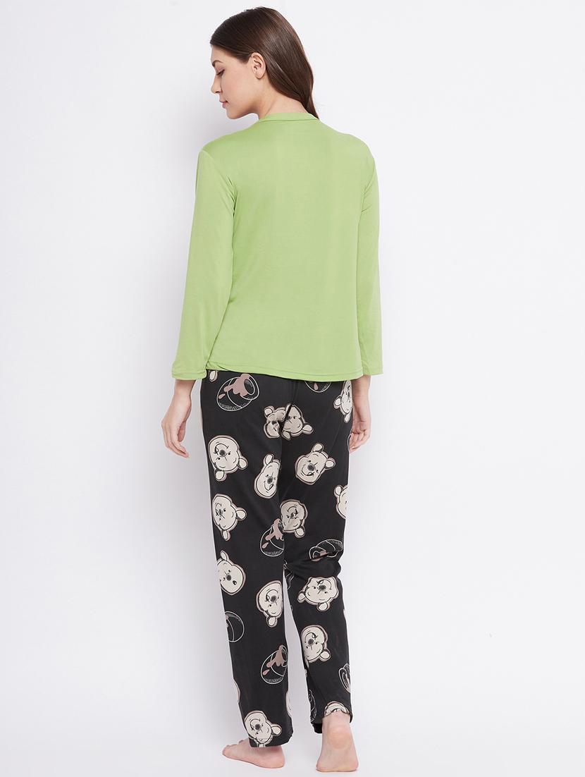 round neck printed nightwear pajama set - 18305787 - Standard Image - 2