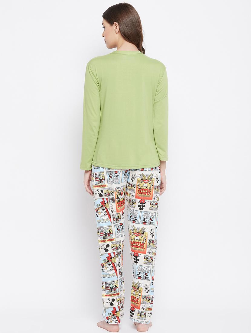 round neck printed nightwear pajama set - 18305793 - Standard Image - 2