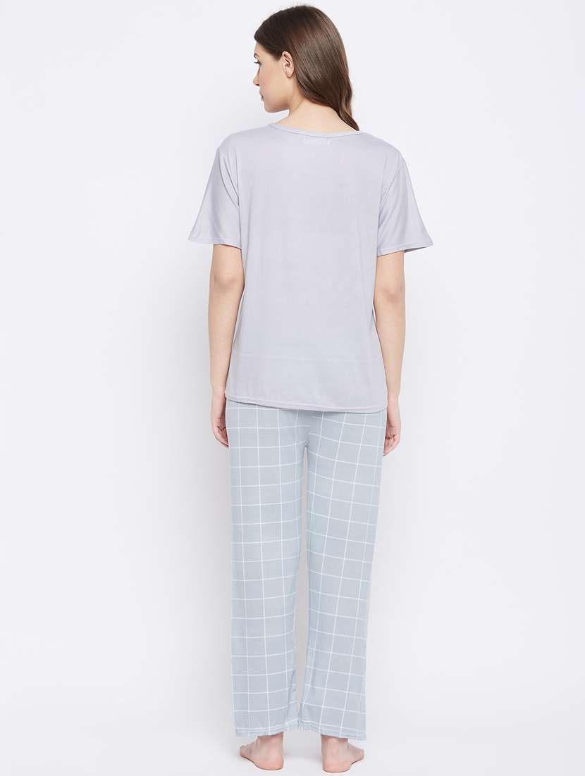 round neck printed nightwear pajama set - 18305815 -  Standard Image - 2