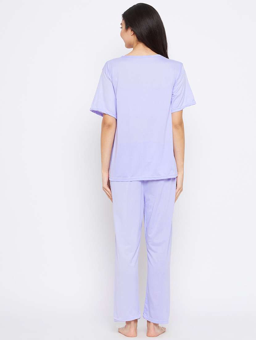round neck printed nightwear pajama set - 18305830 -  Standard Image - 2