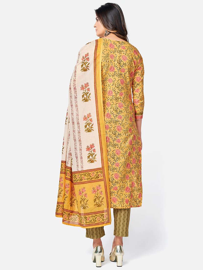 yellow cotton suit  set - 18306077 -  Standard Image - 2