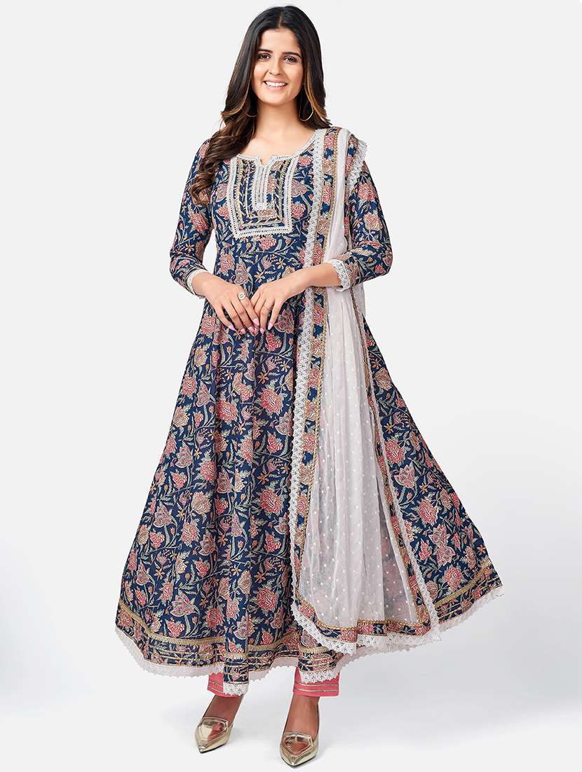 blue cotton suit  set