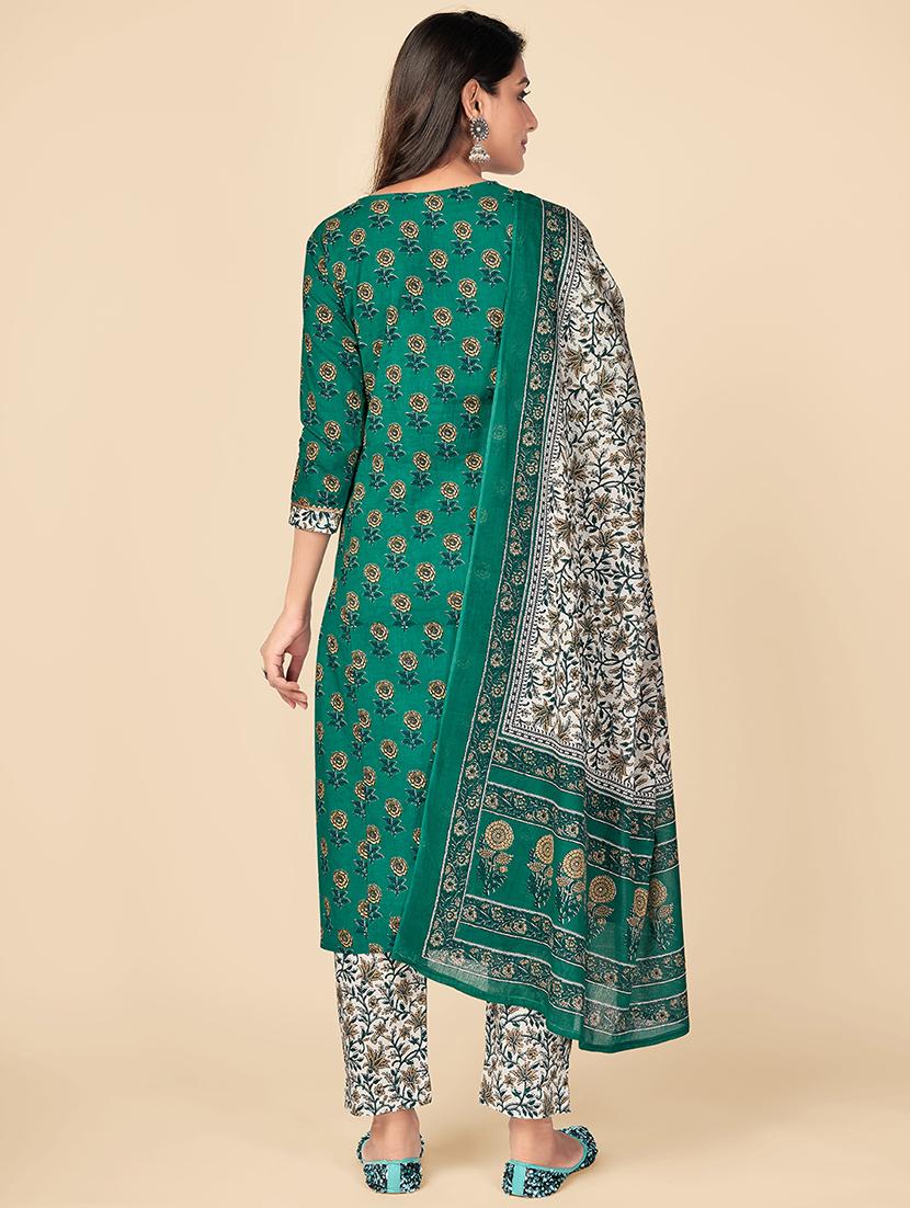 turquoise cotton suit set - 18306095 - Standard Image - 2