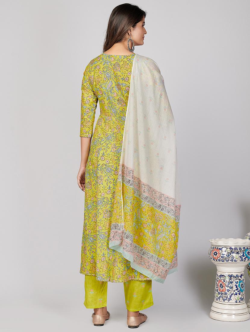 green cotton suit set - 18306105 - Standard Image - 2