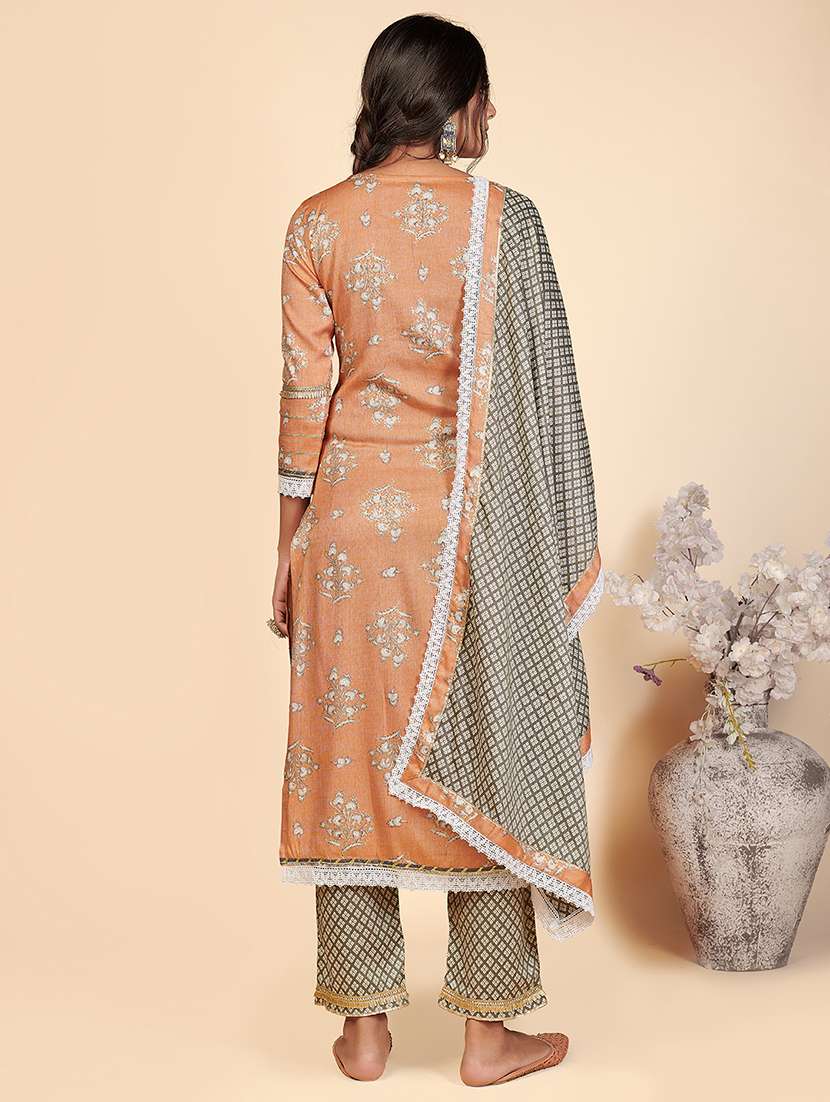 orange rayon suit  set - 18306137 -  Standard Image - 2