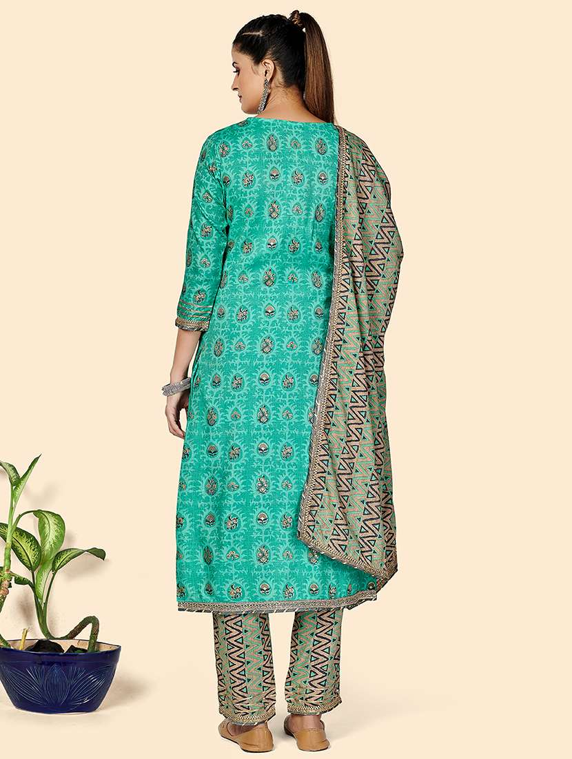turquoise rayon suit set - 18306199 - Standard Image - 2