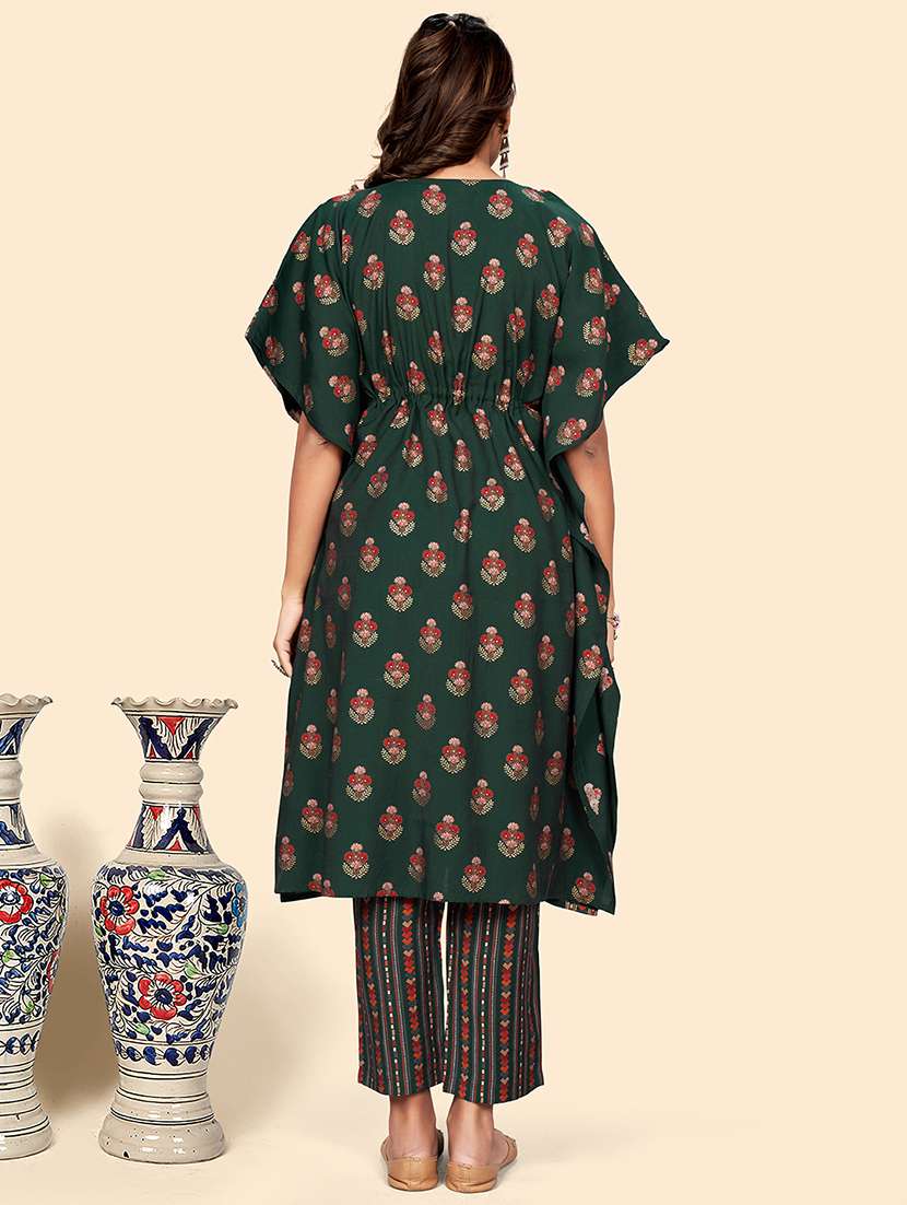 green art silk kurta pant set - 18306236 - Standard Image - 2