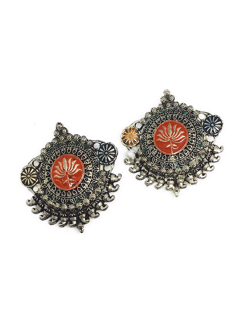 silver brass studs earring