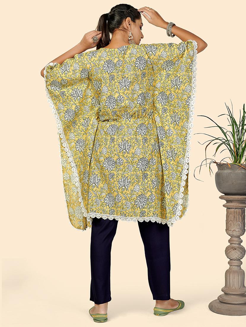 yellow cotton kurta pant set - 18306272 - Standard Image - 2