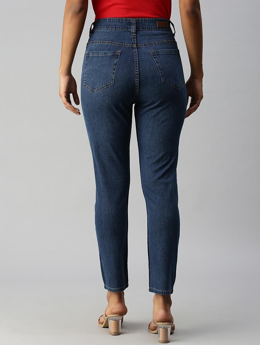 high rise stone washed denim jean - 18306501 - Standard Image - 2