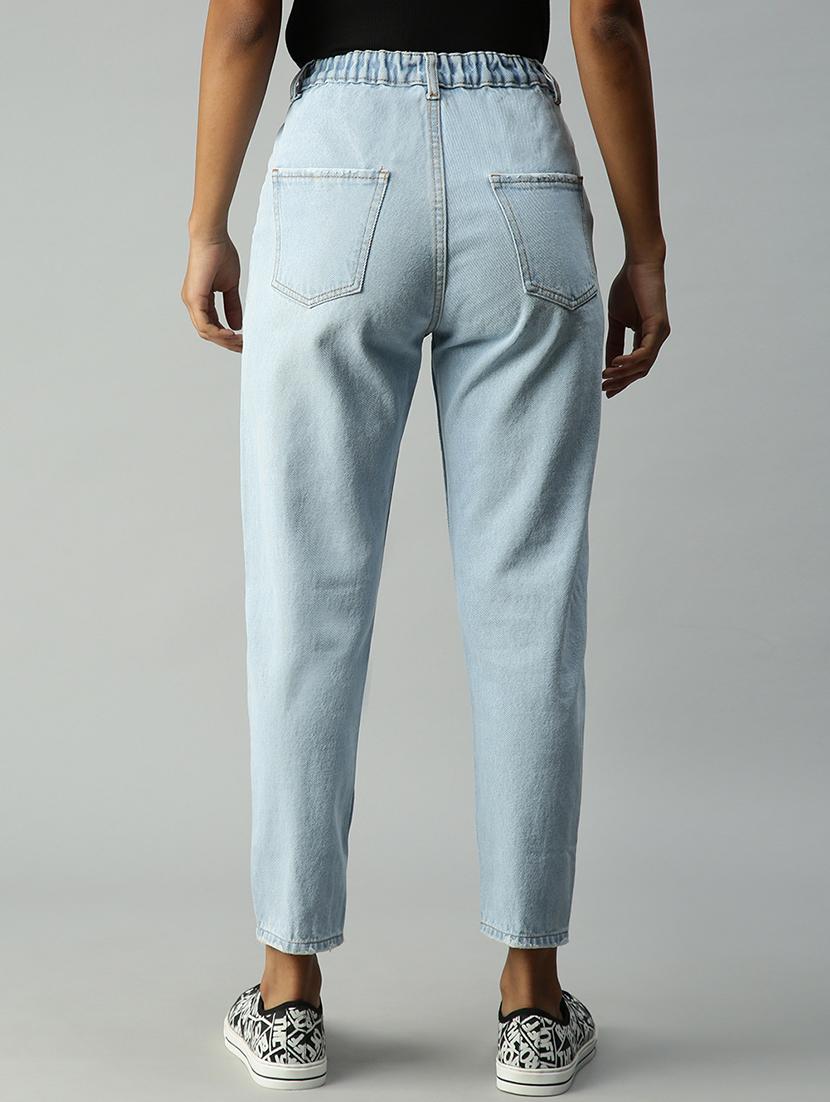 high rise stone washed denim jean - 18306502 - Standard Image - 2