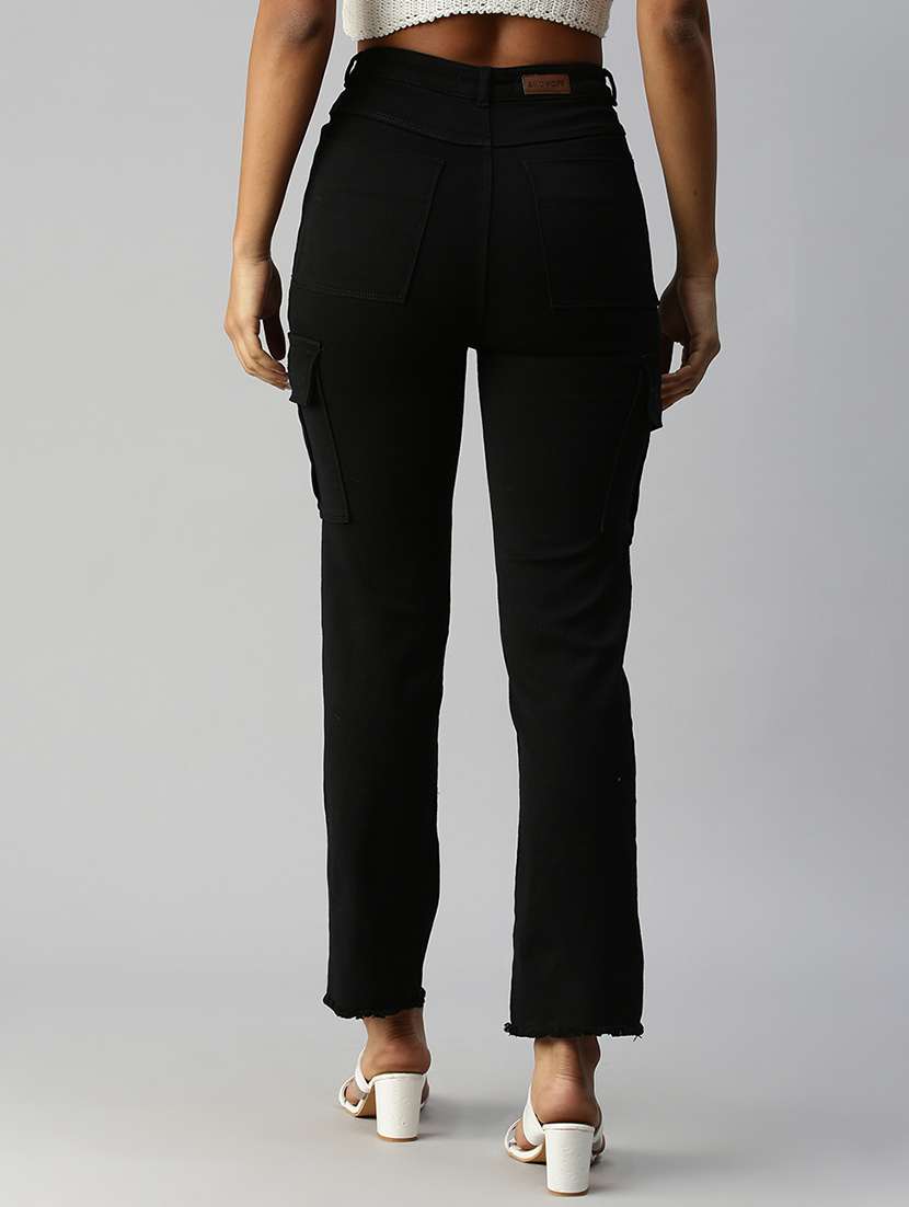 women's solid mid rise cargo  - 18306593 -  Standard Image - 2