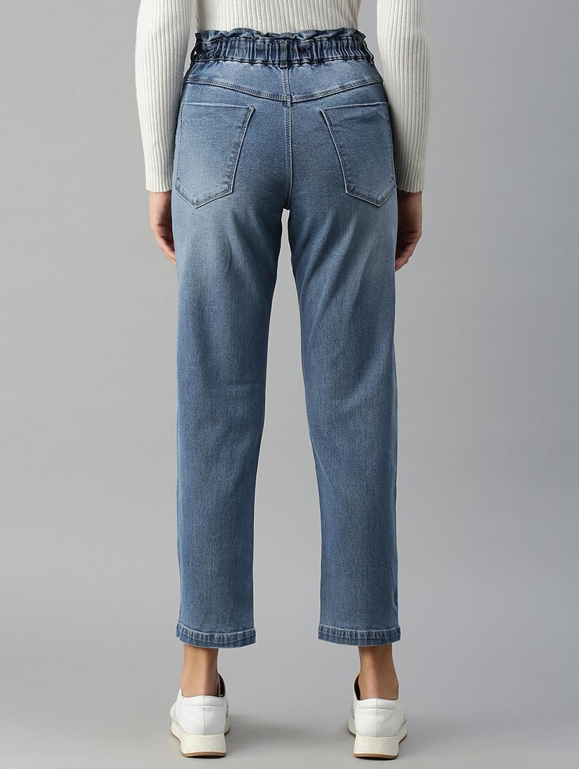 high rise distress wash denim jean - 18306595 - Standard Image - 2