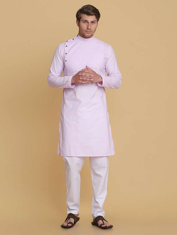 lavender solid long kurta