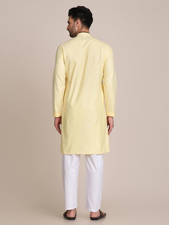 yellow solid kurta pyjama ethnic wear set - 18307175 - Standard Image - 2
