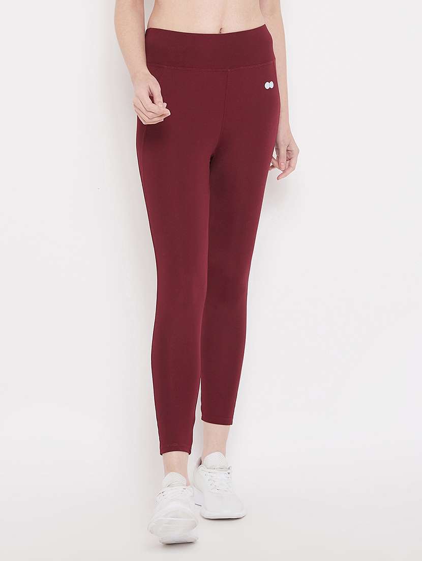 high rise solid yoga pants track pant - 18307445 - Zoom Image - 0