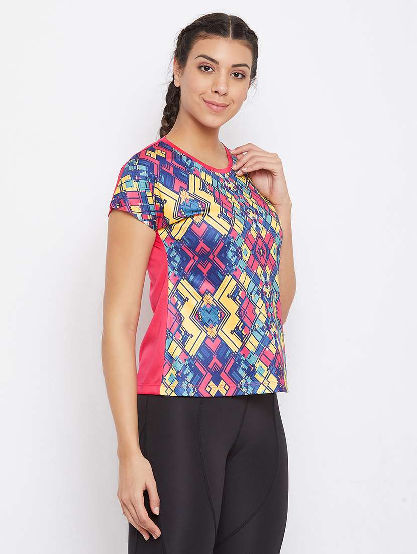 women's all over print round neck t-shirt - 18307471 - Standard Image - 2