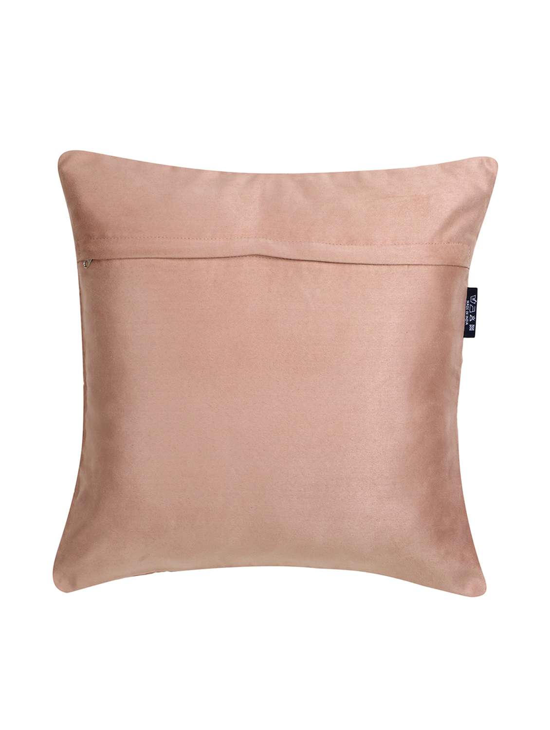 mezposh dazzle dusky pink & dull gold chevron embellished suede cushion cover (16"x16") - 18308591 - Standard Image - 2
