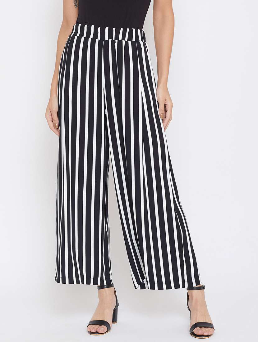 mid-rise striped trouser