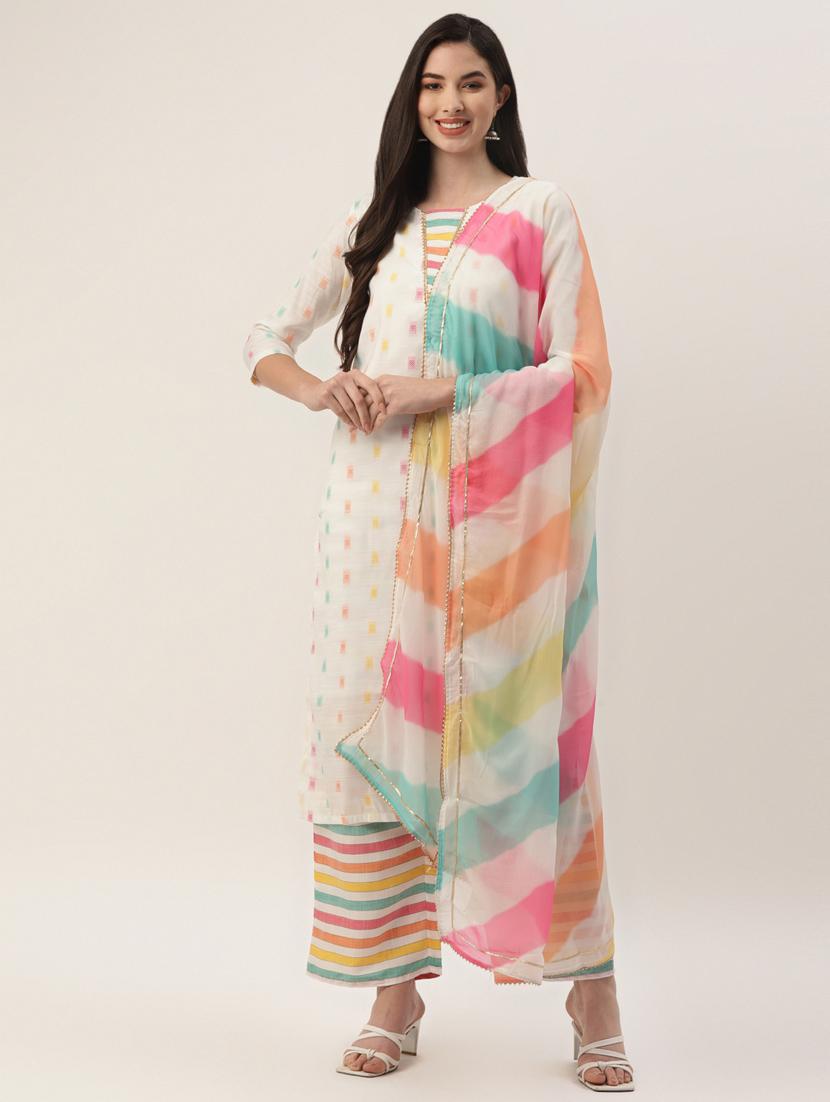 self design kurta palazzo set with dupatta - 18308822 - Standard Image - 2
